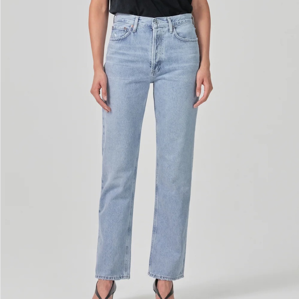 AGOLDE LANA MID RISE STRAIGHT IN RIPTIDE